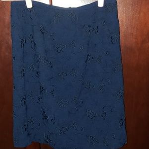 Navy skirt with lace overlay so CUTE! Sz 8